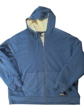Eddie Bauer Navy Full-Zip Sherpa Hoodie 2XL